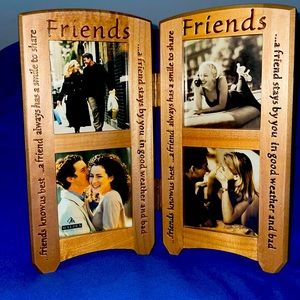 Friend picture frame shaped and stands just like a big divider in wood